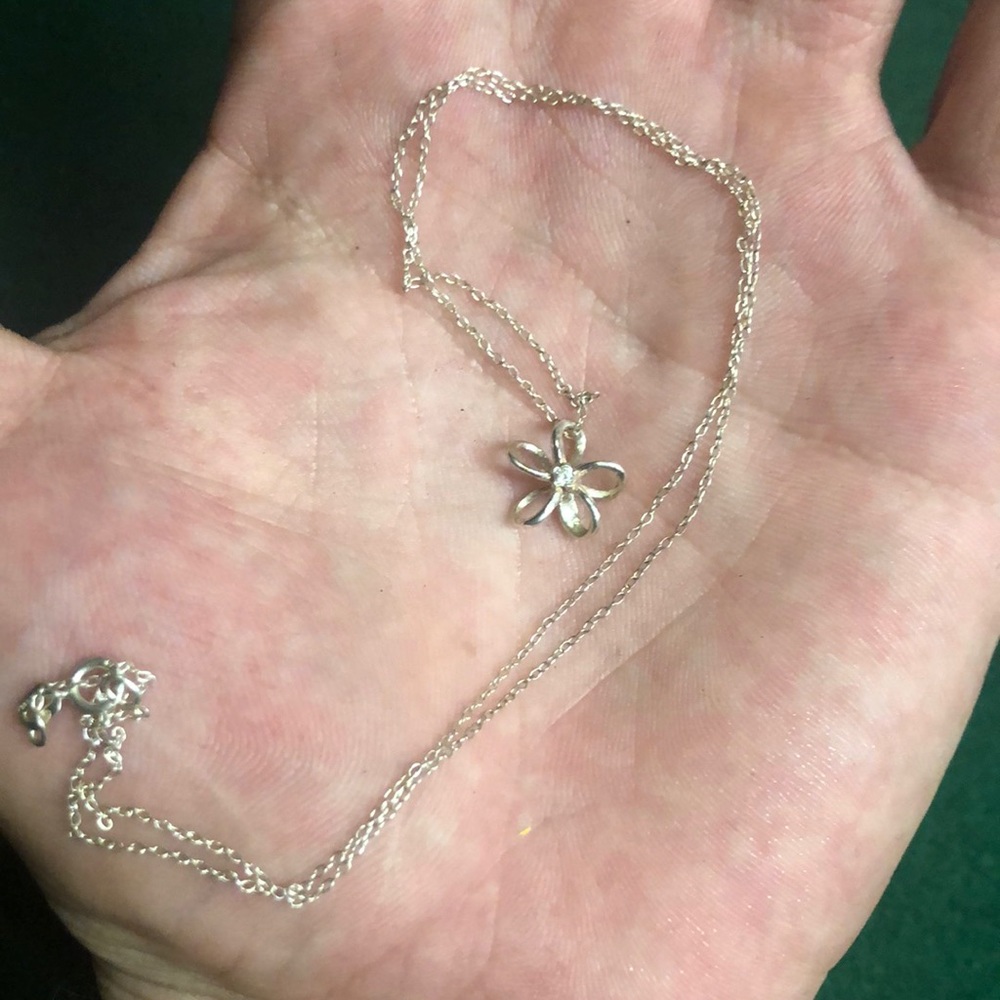 925 silver flower necklace